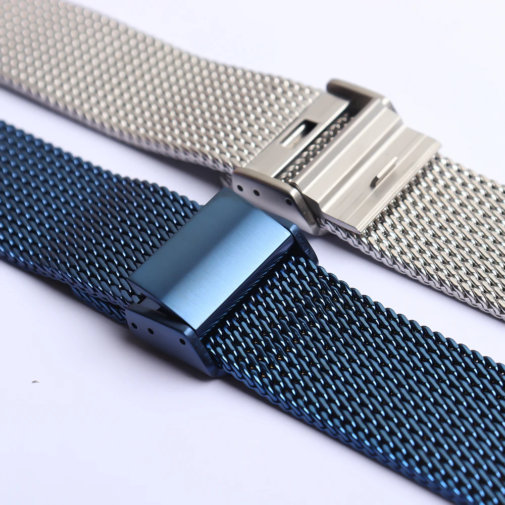 High Quality Watchband Accessories Fashion Watches Men Straps Bracelet 18m 20mm 22mm 24mm Shark Mesh Stainless Steel Metal Black