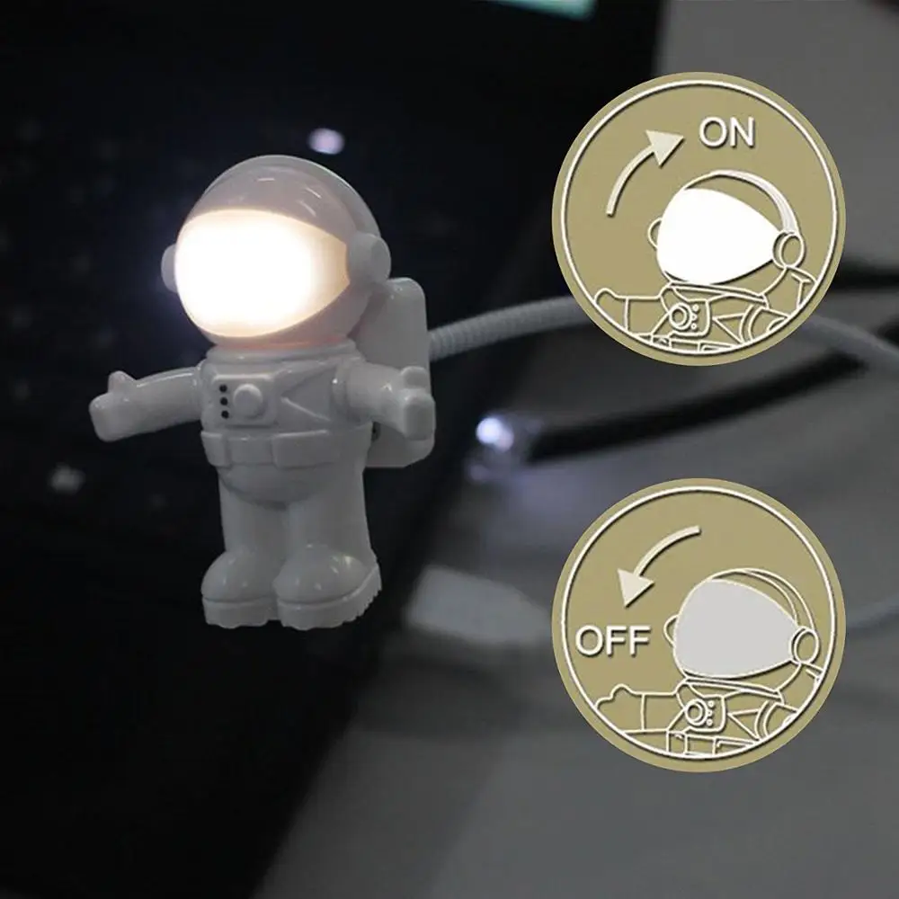 Astronaut LED Nacht Licht Flexible USB Rohr DC 5V Birne Lampe für Laptop Notebook PC Lesen Kinder Geschenk Hause dekoration