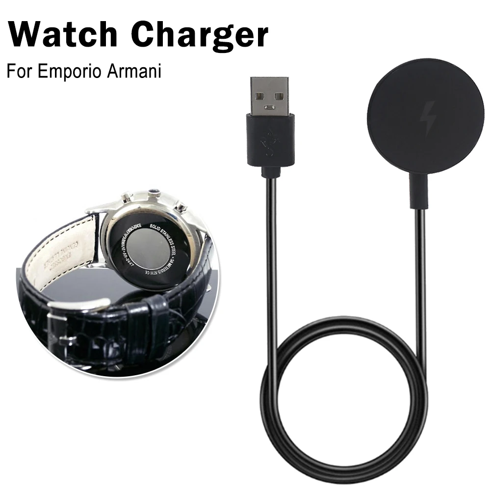 ساعة USB كابل شحن ل Emporio أرماني Smartwatch شاحن حامل قاعدة شحن حامل محطة امدادات الطاقة ساعة اكسسوارات