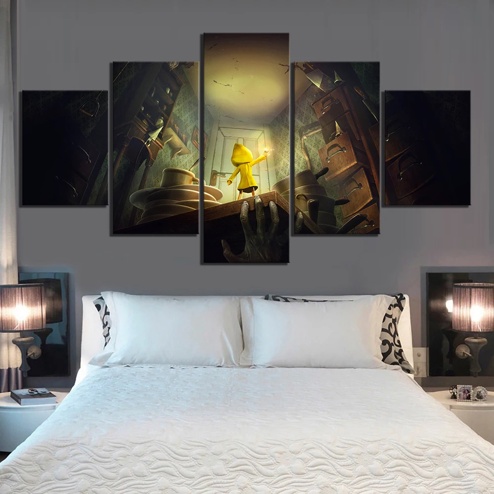 

No Framed Canvas 5Pcs Little Nightmares Horror Game No Yaiba Wall Art Posters Pictures Home Decor Paintings Decorations