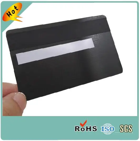 CR80 Custom Black Blank Stainless Steel Brushed Metal Card With Chip 4428 Or Chip 4442