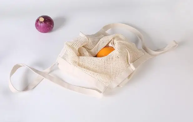 free shipping Cotton Mesh Grocery Bags Reusable Shopping Bags Vegetable Fruit Fresh Bags