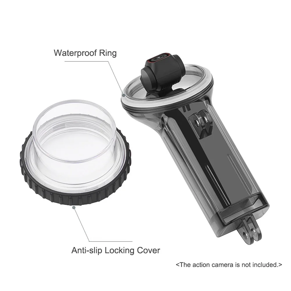 Sports Camera Waterproof Case Diving Housing Underwater 60M with Lanyard Replacement for DJI Osmo Pocket 2 Action Camera