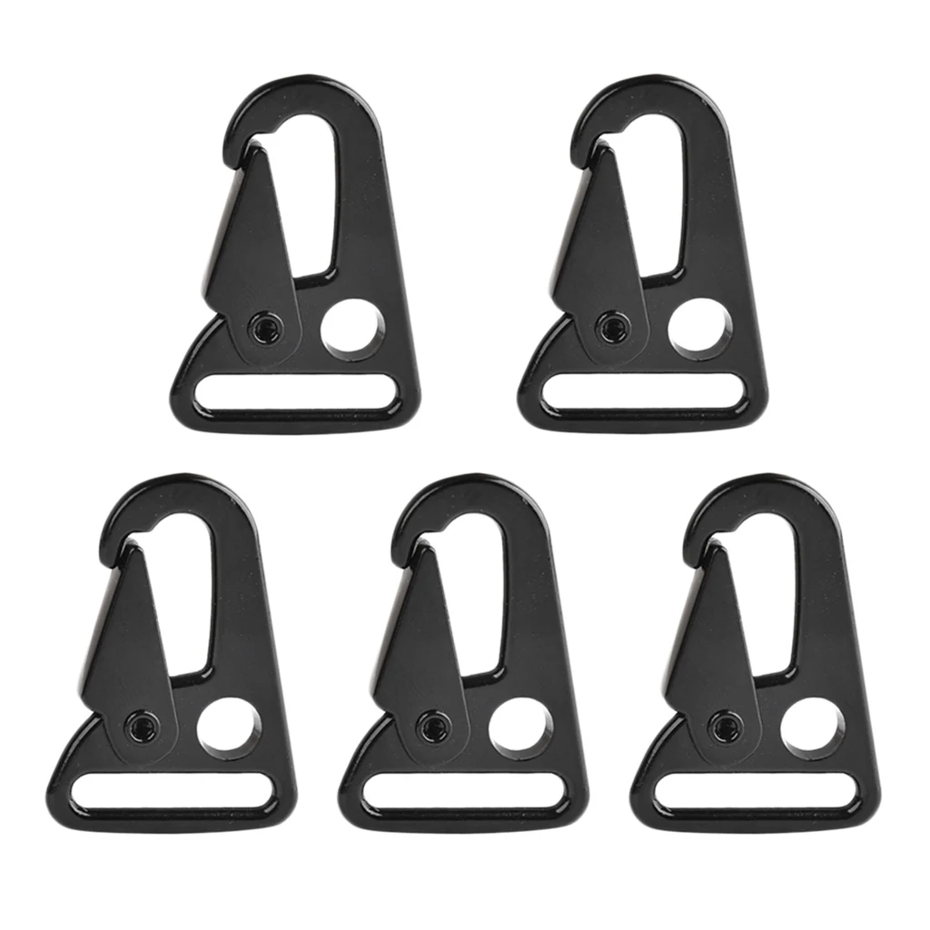 5 Pieces Clips Hooks for Paracord Sling Outdoors Bag Backpack Attacment Accessories - Black