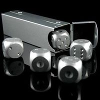 5pcs Aluminum Alloy Metal Dices Set Whisky Dice Stones Ice Cubes Bucket Reusable Keep Wine Chilling Poker Party Dice Accessories