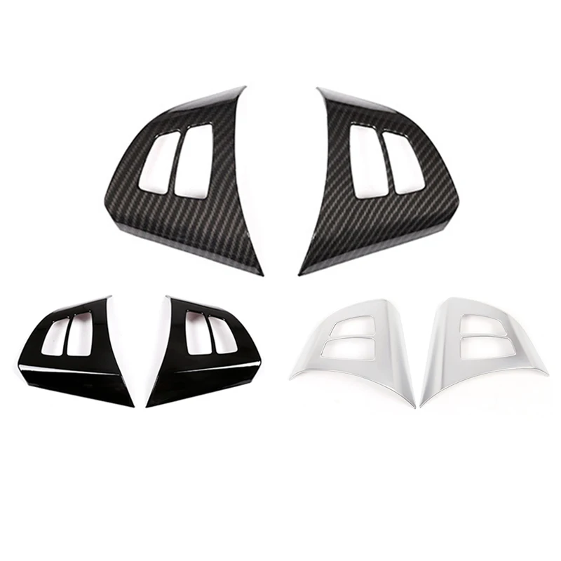 2Pcs/Set Car Accessories ABS Chrome Steering Wheel Button Decorative Frame Cover Trim For BMW X5 E70 X6 E71 2008-2013