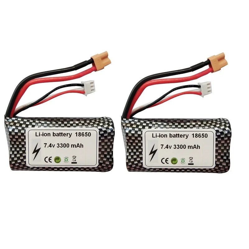 7.4V 3300mAh Li-Ion Batterij XT30 plug Voor HUINA 580 1580 1583 RC Vrachtwagens 7.4 V 2S batterij voor Huina 580 550 583 582 RC auto's