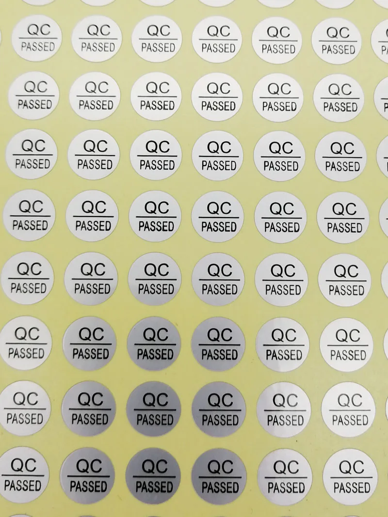 1000 stücke 10mm Durchmesser qc bestanden Aufkleber matt/Hologramm Silber kleber wasserdicht – Detail 1