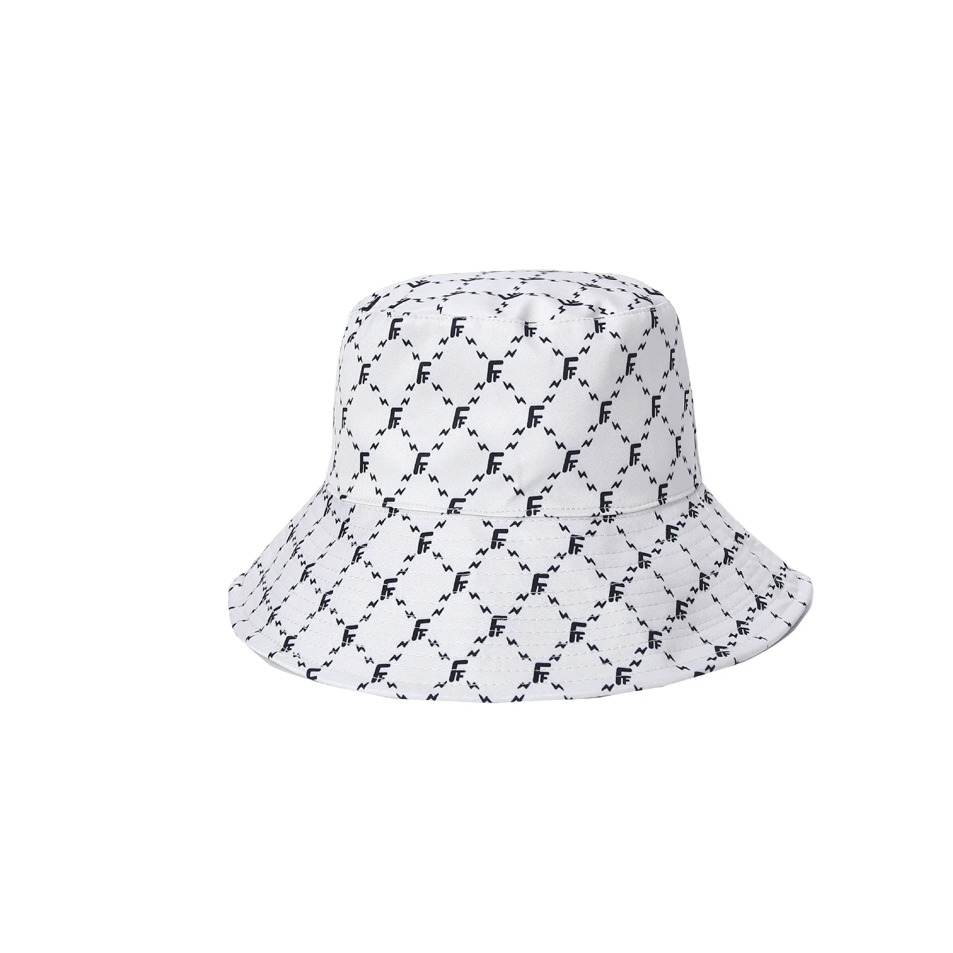 Summer dome satin sunscreen bucket hat with large brim, monogram printed double-sided sunshade fisherman hat