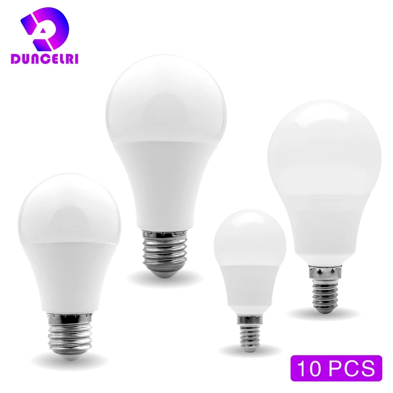 10 Cái/lốc E27 Bóng Đèn LED 20W 18W 15W E14 12W 9W 6W 3W lampada LED AC 220V Bombilla Đèn Chiếu Sáng Lạnh/Trắng Ấm Đèn