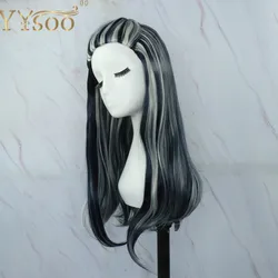 YYsoo Long Women's Cosplay Wig Synthetic Black and White Multi Color Long Straight Halloween Wigs for Women Girls Party Show