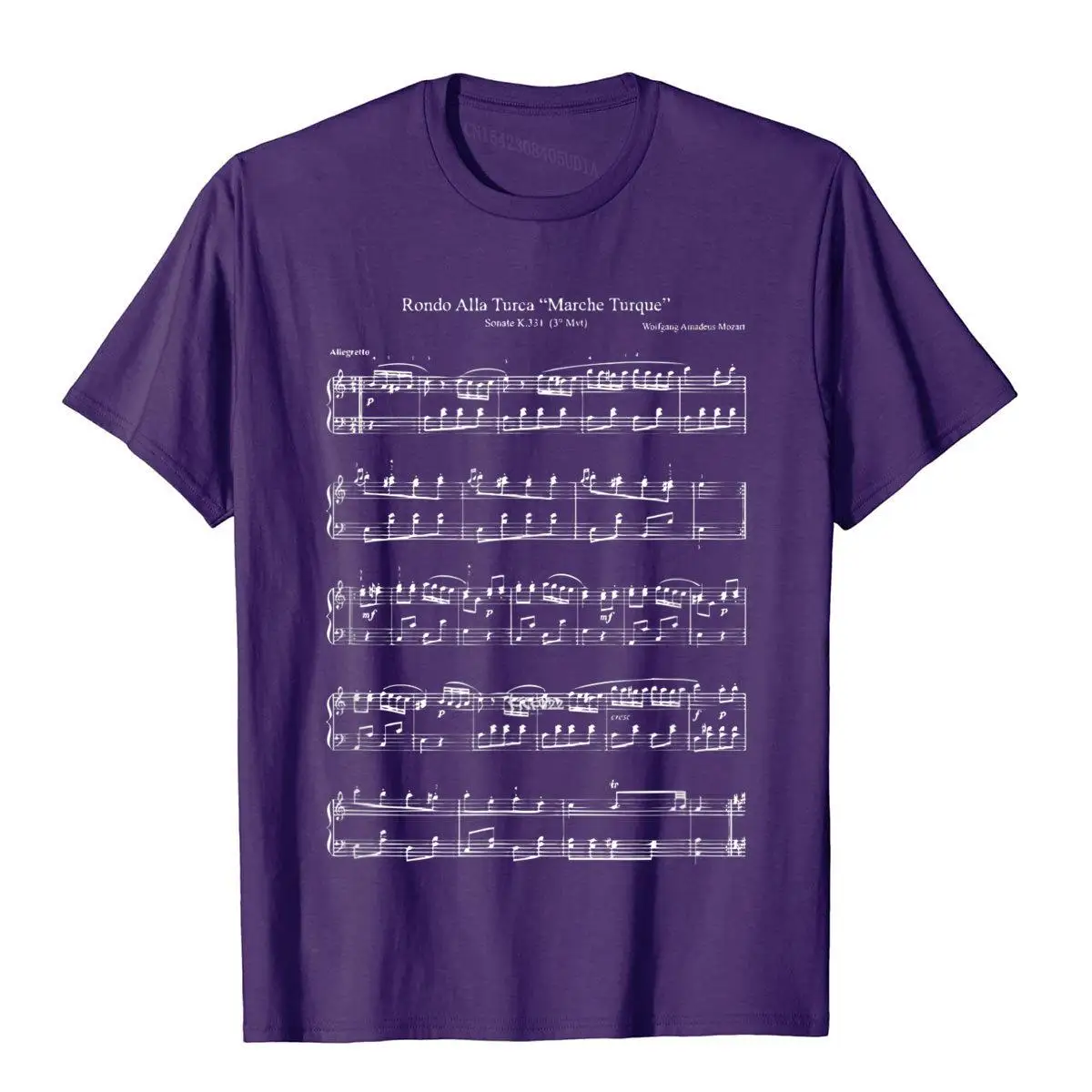 Mozart Music Notes Score Rondo Alla Turca Funny T-Shirt Cosie Cotton Mens Tees Fashionable Cheap Harajuku T Shirts