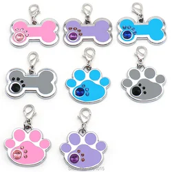 20pcs Dog Tag Engraved Pet Dog Collar Accessories  Name Tags Pendant Anti-lost Pet supplies Personalized Cat Puppy ID Tag Paw