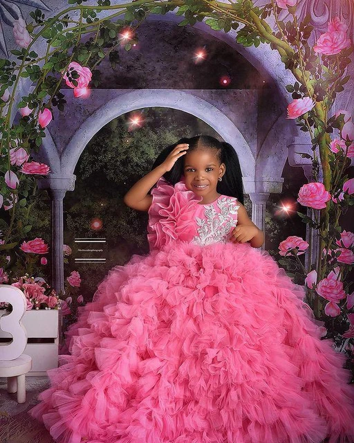 Luxury Pink Flower Girls Dresses For ...