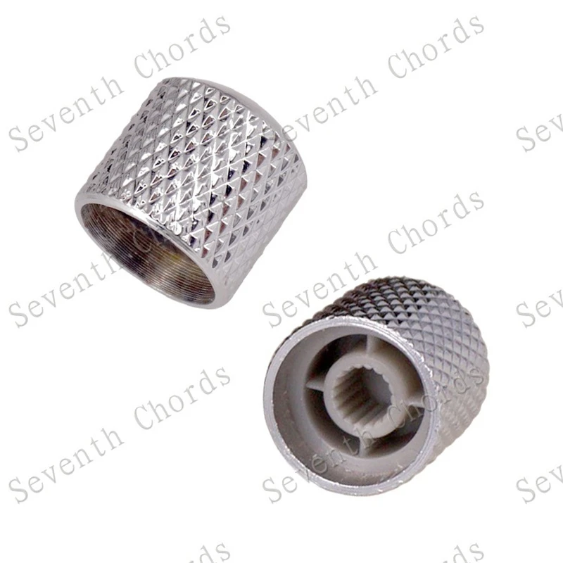 4Pcs Elektrische Gitarre Bass Knopf Pedal Schwarz Silber Metall Potentiometer Hut Gitarre Zubehör Teile Musical Instruments – Detail 2