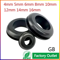 10/50pcsDubbelzijdig Bescherm Rubberen Grommets Ring 4/5/6/8/9/10/12/14/16mm GB Niet-giftige Geurloze Rubberen Pakking Voor Beschermen Draad