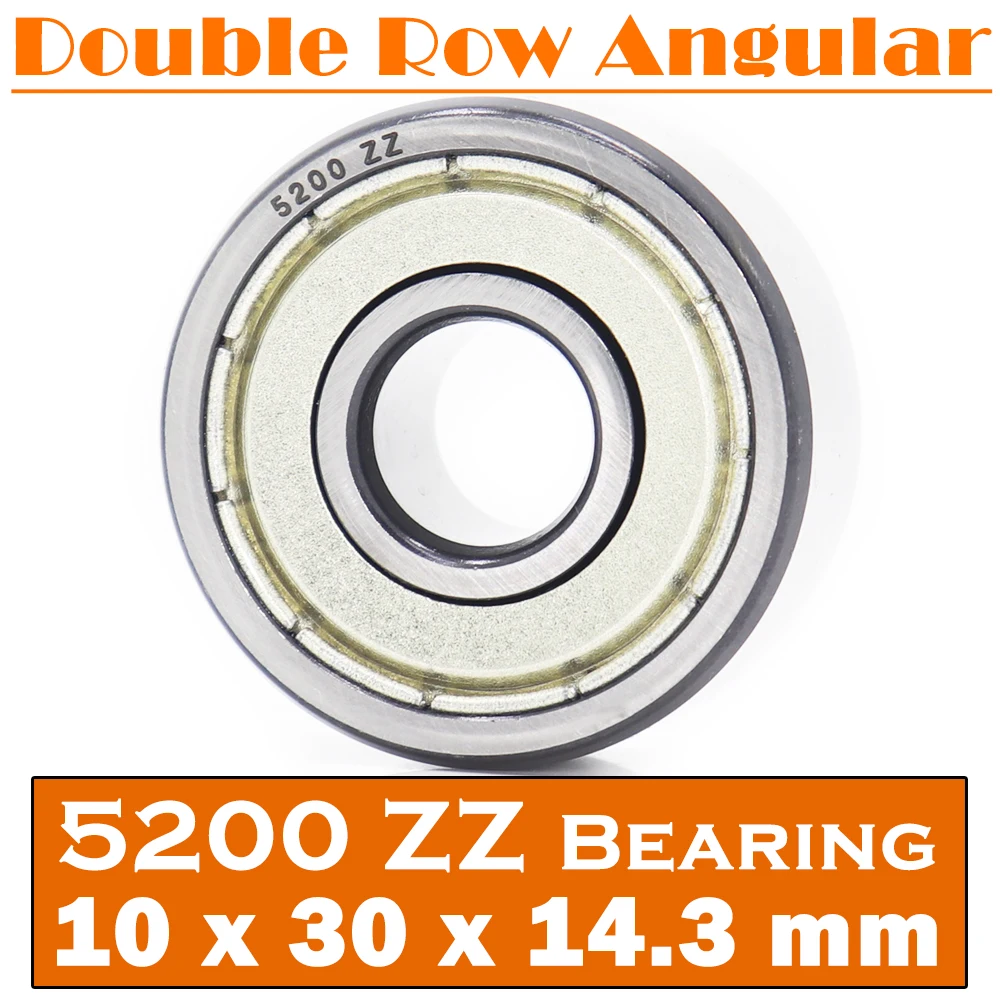 5200 ZZ Bearing 10*30*14.3 mm ( 1 PC ) Axial Double Row Angular Contact 5200ZZ 3200 ZZ 3056200 Ball Bearings