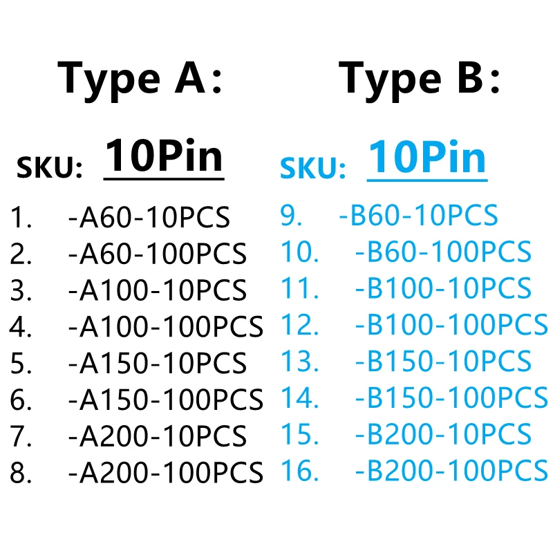 10PCS/100PCS AWM 20624 80C 60V VW-1 FFC-0,5 MM-10P TypeA/B 60/100/150/200MM