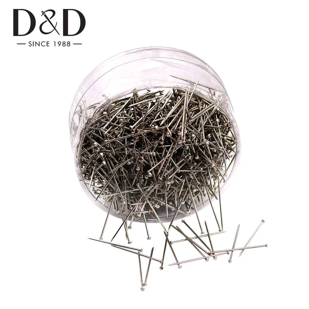 D&D 900pcs Stainless Steel Straight Pins 26mm Dressmaker Pins DIY Craft Needle Making Head Pins Sewing Needles Accessories