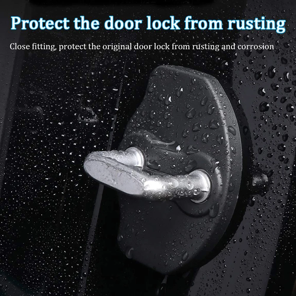 Door Lock Latches Covers For Tesla Model 3 Model Y Durable Rustproof Protector Latch Caps Door Stopper Covers Hinge Covers 8PCS