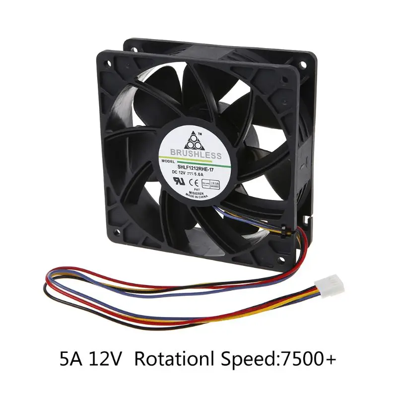 

2021 New Cooling Fan 12038 12V 5A Dual Ball Bearing Brushless 4Pin Computer Server Case S7 S9 D3 L3 E9 T9 PFC1212DE