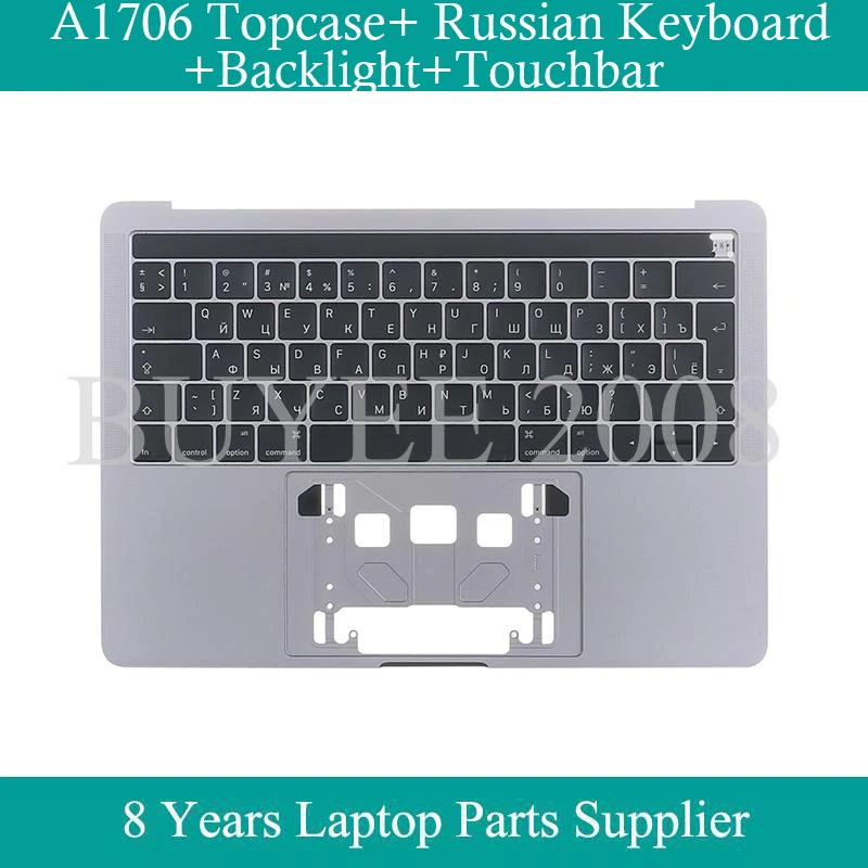 

Original RU A1706 Topcase Case For Macbook Pro Retina 13.3" A1706 Russian UK Keyboard Backlight Touchbar Top Case Palmrest