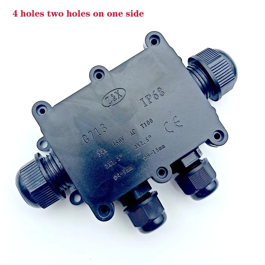 IP68 Waterproof UV Sunproof Outdoor 4 Way Plastic Electrical Junction Box Case Cable Wire Connector Protection
