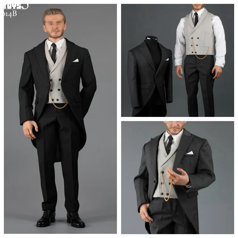 1:6 figure doll clothes British style male suit Tuxedo for 12