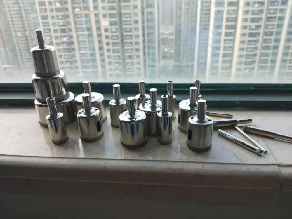 Wholesales 8/10/11/15pcs Diamond Coated Drill Bit Set Tile Marble Glass Ceramic Hole Saw Drilling Bits For Power Tools 6mm-50m