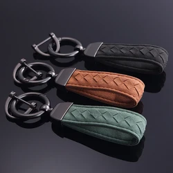 Luxury Car Key Chain High-quality Suede Leather Key Rings Holder Buckle Alcantara Bag Pendant Charms Best Xmas Gift for Couple