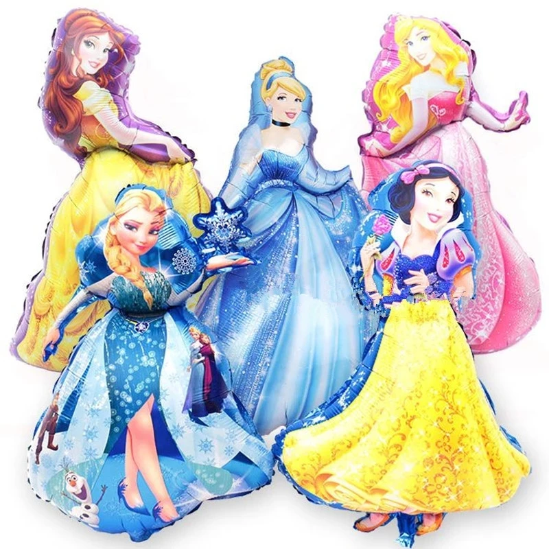 

93*55cm Large Belle Snow White Cinderella Elsa Princess Foil Balloons Happy Birthday Party Decoration Children's Day Girl Gift