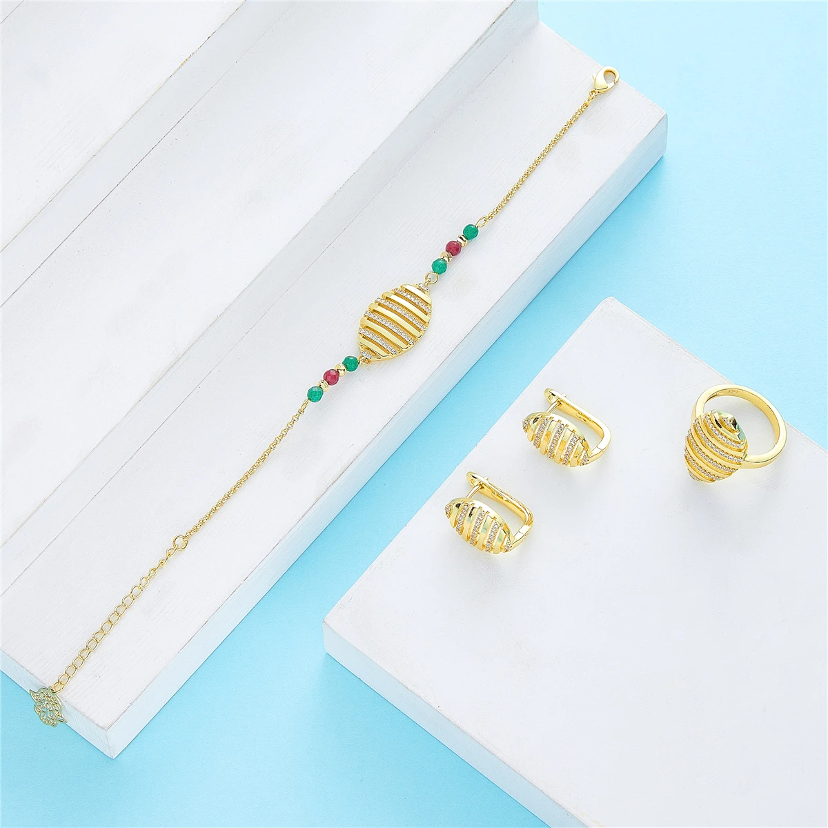 2021 Apr Morocco hot selling accessories wedding jewelry set for women traditional jewelry set copper high quality jewelry set