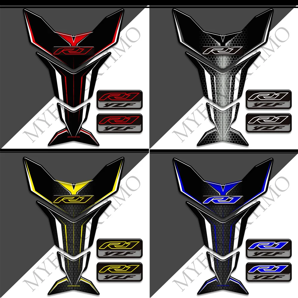 Motorcycle Emblem Logo Gas Knee Kit Tank Pad Stickers Decals Protector For YAMAHA YZF-R1 YZFR1 YZF R1 R 1000