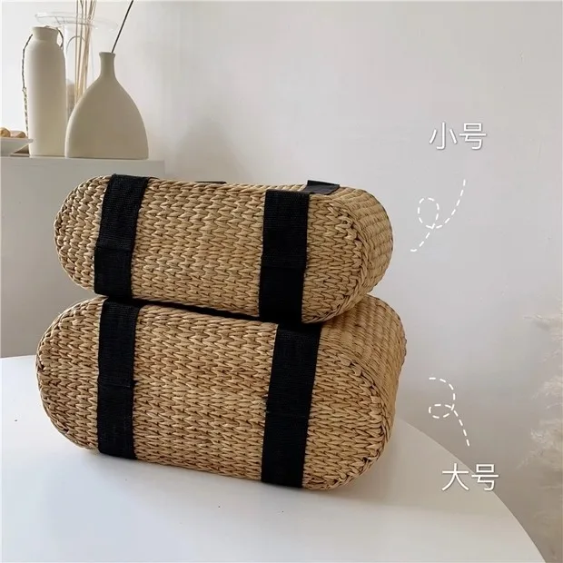 Imagem -03 - Venda Quente Mensageiro Bolsas de Palha para Mulheres Artesanal Tecido Cesta Bolsa Tote Verão Boêmio Bolsas de Praia Marca Luxo Lona Senhora Bolsa