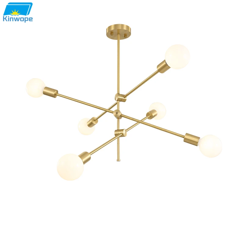 Nordic Minimalist Modern Wrought Iron Chandelier Creative Personality Magic Bean Living Room Dining Room Bedroom Line Chandelier