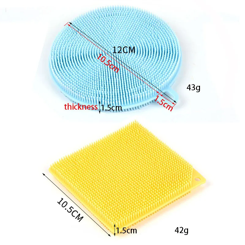 2 szt. Zagęszczona silikonowa szczotka do czyszczenia kuchenna do mycia naczyń szczotki do czyszczenia garnek płuczka z myjką urządzenie do
