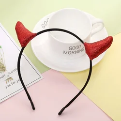 Adult Children Kids Demon Red Ox Horn Hair Hoop Cloth Wrapped Headband Halloween Christmas Costume Cosplay Dropshipping
