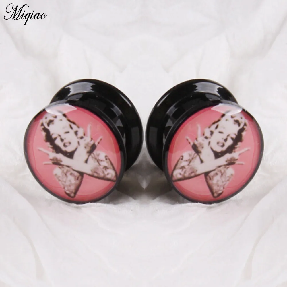 Miqiao 2pcs New Product Maria Dripping Ear Expander Acrylic Ear Expander 4mm-25mm Exquisite Piercing Jewelry