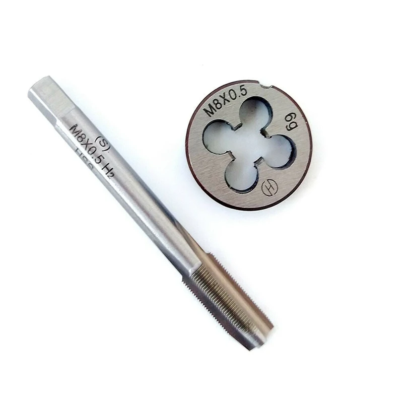 HSS M8 * 0.5Mm Tap & M8 X * 0.5Mm Die Metric Thread Right Hand Tap dan Die