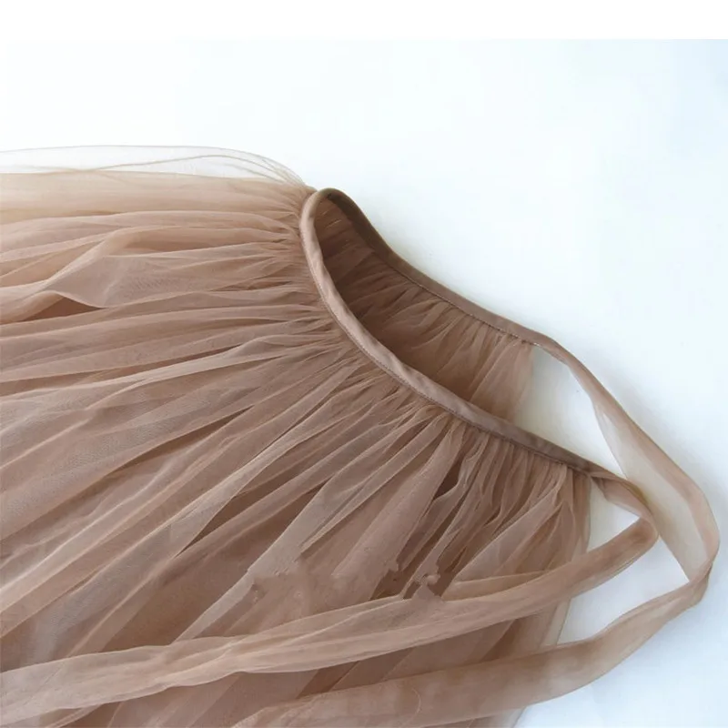 Brown Detachable Overskirt Tulle Skirt Floor Length Overskirt Softest Tulle Waistband for Wedding Cocktail Bridal Accessories