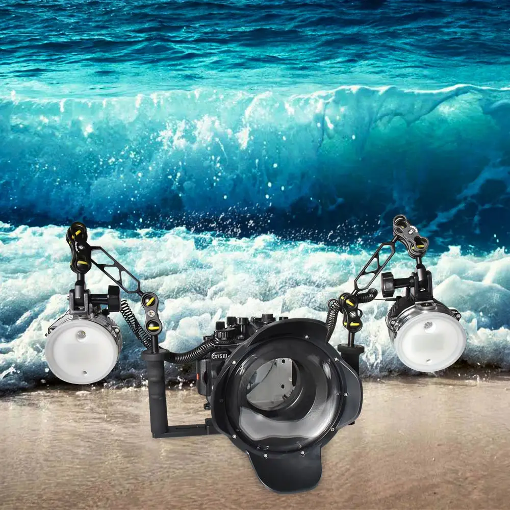 Seafrogs Underwater Camera Diving Housing Aluminum Alloy Tray Flash Strobe Dome Port For Sony A7SIII Diving Equipment