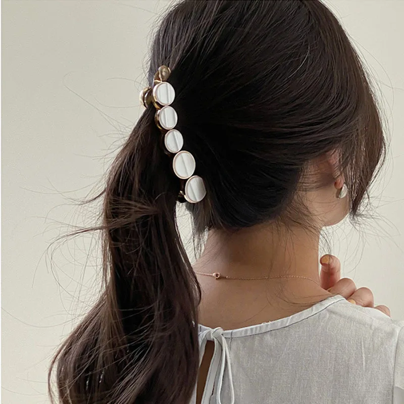 Banana clip vertical clip ponytail hairpin female Korean ins elegant temperament one-word clip headdress back head hairpin