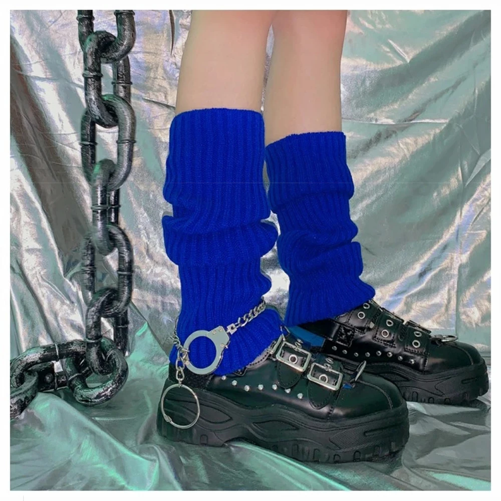 Y2K Punk Solide Kühlen Stricken Lange Socken Mädchen Im Freien Knie Hohe Elastische Beinlinge 2000s Dame Warme Gothic Hüfte-hop Rock Socke