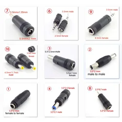 6.5mm 5.5X 2.1mm 2.5mm 3.5mm 1.35mm DC Power Adapter Connectors female to male female PC tablet power Charger adaptor jack plug