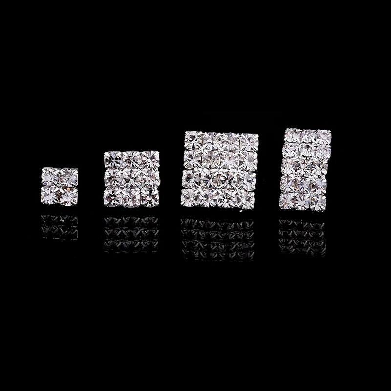TDQUEEN Stud Earrings for Women Crystal Rhinestone Bridal Wedding Silver Plated Square Earring Brincos Cute Ear Stud Earrings
