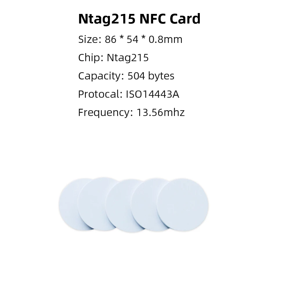 50/30pcs NFC Ntag215 Coin TAG Key 13.56MHz NTAG 215 Card Label RFID Ultralight Tags Labels 25 mm diameter Round Box