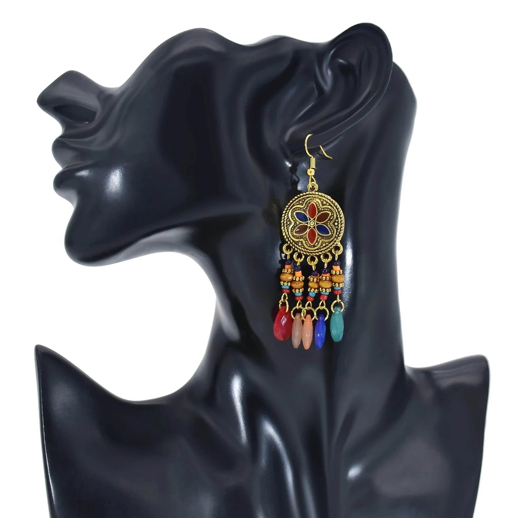 Bohemian ethnic style retro Indian women's earrings image 2
