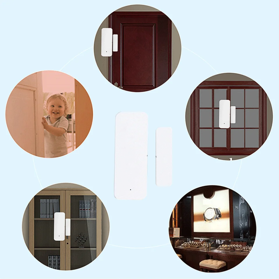 Tuya WiFi Zigbee Türsensor Kontaktsensor Offen Geschlossen Detektor Smart Home Alarm Sicherheitsschutz Arbeiten Sie mit Aleax Smart Life – Detail 11