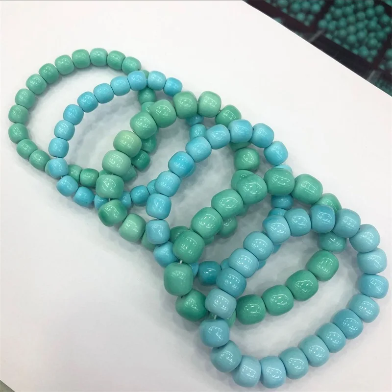 

Hot Selling Real Natural Turquoise Praying Bracelet Gemstone Beads Men Women Fengshui Jewelry Necklace