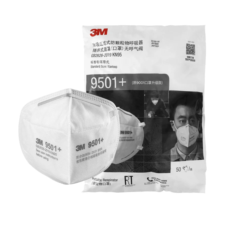 3M-mascarilla KN95 9501 +, máscara antipartículas, anti-pm2. 5, Anti-niebla, Anti-polvo, antigripal, venom, 50 unids/lote